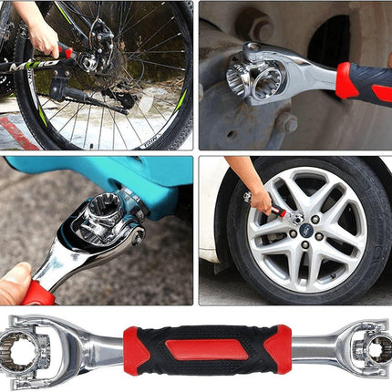 52-in-1 Socket Wrench - Adjustable Wrench - Universal Stainless Steel Wrench - Multifunctional Wrench - With 360 Degree Rotating Head - Suitable for Home, Bicycle and Car Repairs.