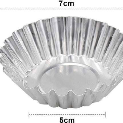 30-Piece Egg Pie Molds - Steel Baking Molds - Muffin Molds - Cupcake Molds - Pudding Molds - Desserts - Ice Cream - Non-Stick and Reusable - Silver.