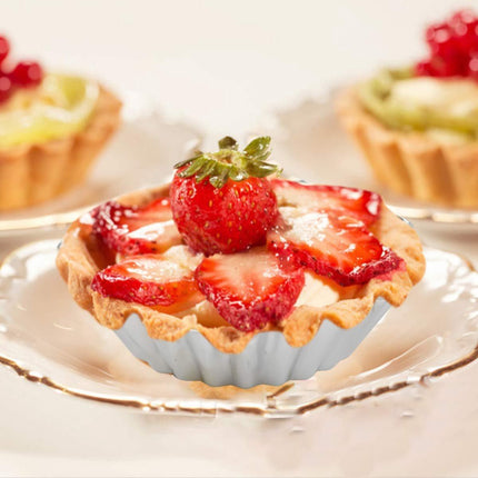 30-Piece Egg Pie Molds - Steel Baking Molds - Muffin Molds - Cupcake Molds - Pudding Molds - Desserts - Ice Cream - Non-Stick and Reusable - Silver.