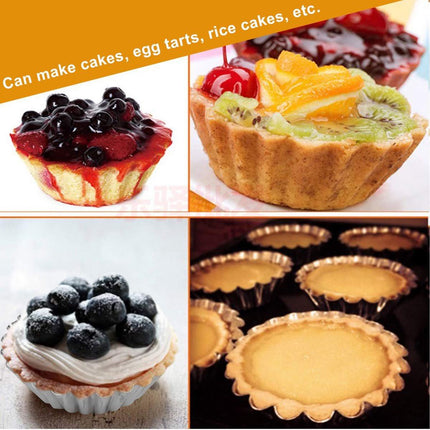 30-Piece Egg Pie Molds - Steel Baking Molds - Muffin Molds - Cupcake Molds - Pudding Molds - Desserts - Ice Cream - Non-Stick and Reusable - Silver.