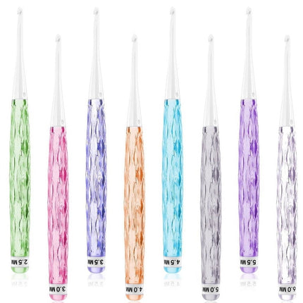 8-piece crochet hook set - crochet hook set with straight shaft - non-slip crochet hook grip - ergonomic knitting needles.