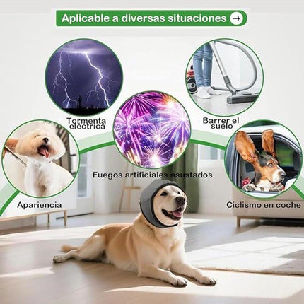 Dog Earmuffs - Dog Earmuffs - Noise-dampening Earmuffs - Comfortable Headband - Shockproof - Lightning Protection - Waterproof - L.