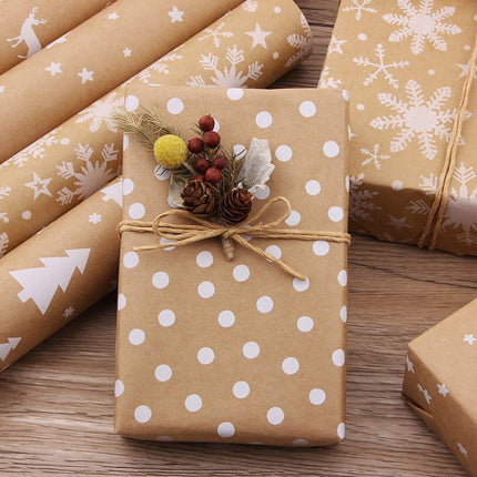 Gift Wrapping Paper - Wrapping Paper - 5 Rolls - Gift Wrapping Paper - DIY Gifts - Eco-Friendly Materials - Wrapping Paper with Christmas Tree and Snowflake Pattern - 0.43*3 Meter.