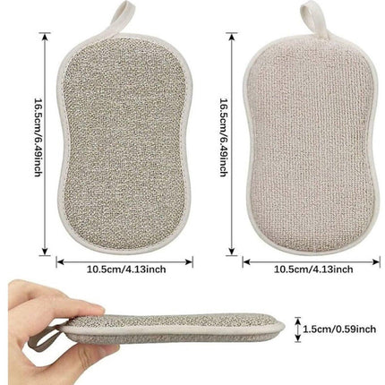 4-pack - Reusable - Microfiber - Antibacterial - Dishwashing sponge - Scouring pad - Non-stick coating for pots and pans with double layer.