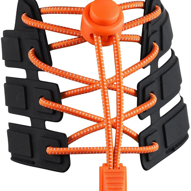 Sneaker Laces 120CM suitable for Sneakers - Elastic laces without a knot - Suitable for students and adults - With strong buckle and quick-release function (Orange)