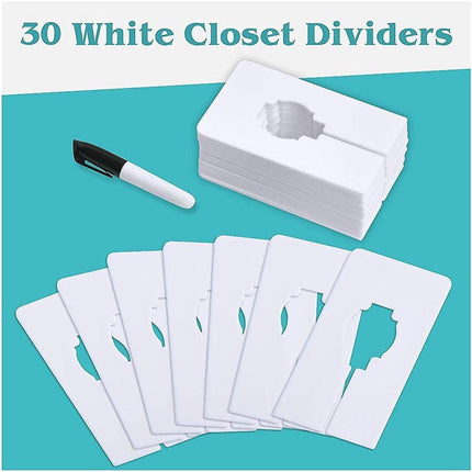 Wardrobe dividers - for hanging clothes - rectangular clothes dividers on racks - white wardrobe 40 pieces.