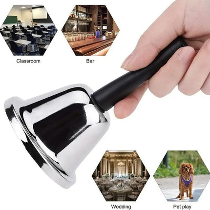 Handbell - Reception Phone - Stainless Steel - Fixed Desk - Service - Santa Claus Bell - Hotel Butler Desk Handle - Living Room - Home - Decoration - School Hospital - Bar.