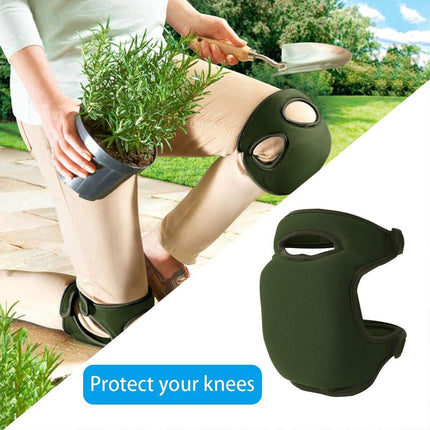 2-Pack - Garden Knee Braces - Soft and Comfortable Protective Knee Braces - Adjustable and Non-Slip - For Gardeners to Use When Cleaning, Scrubbing Floors and Pruning (Green).