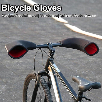 Cycling Gloves - 1 Pair - Extra Padded Cycling Gloves - Warm Gloves - Cycling Gloves - Scooter Gloves - Hand Warmers - Cycling Accessories - With Reflective Strips - Winter - Windproof - Waterproof - Black.