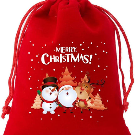 5-pack Christmas gift bags - velvet material - candy bags for children - Christmas apple bags - reusable Christmas gift bags - party bags - 15*10cm.