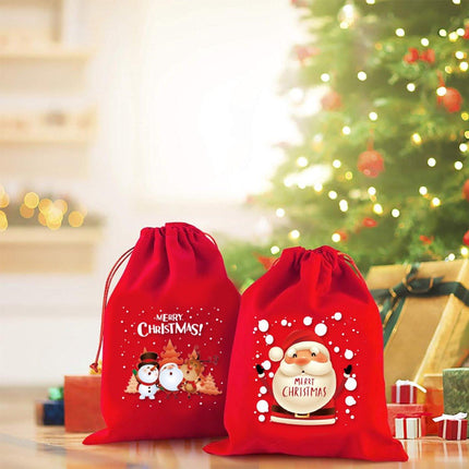 5-pack Christmas gift bags - velvet material - candy bags for children - Christmas apple bags - reusable Christmas gift bags - party bags - 15*10cm.