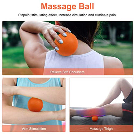4 in 1 Foam Roller Set: Trigger Point Roller - Yoga Stick - Massage Ball - Fitness Stretching Band - Carrying Bag - Towel for Deep Muscle Massage - Pilates and Yoga.