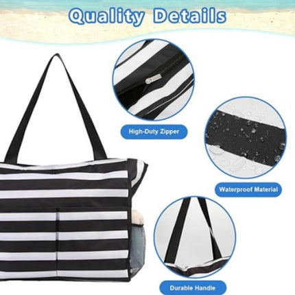 Beach Bag - Waterproof Foldable Beach Bag - Large - Foldable - Women's Beach Bag - Large Capacity - Portable Storage Bag.