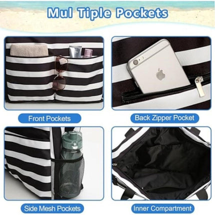Beach Bag - Waterproof Foldable Beach Bag - Large - Foldable - Women's Beach Bag - Large Capacity - Portable Storage Bag.