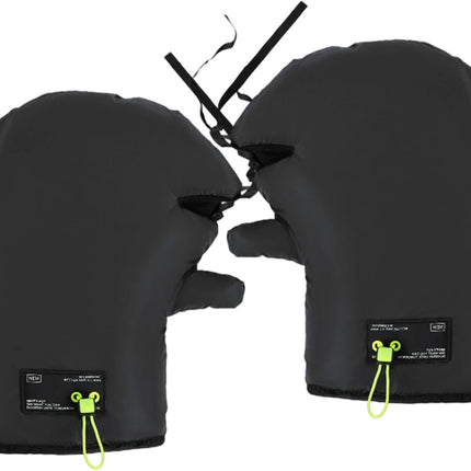 Cycling Gloves - Extra Padded Cycling Gloves - Warm Gloves - Cycling Gloves - Scooter Gloves - Hand Warmers - Cycling Accessories - With Reflective Strips - Winter - Windproof - Waterproof （Black）.