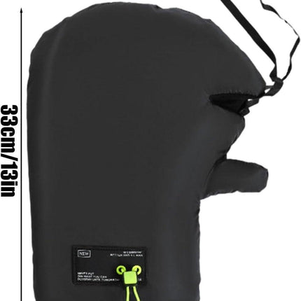 Cycling Gloves - Extra Padded Cycling Gloves - Warm Gloves - Cycling Gloves - Scooter Gloves - Hand Warmers - Cycling Accessories - With Reflective Strips - Winter - Windproof - Waterproof （Black）.