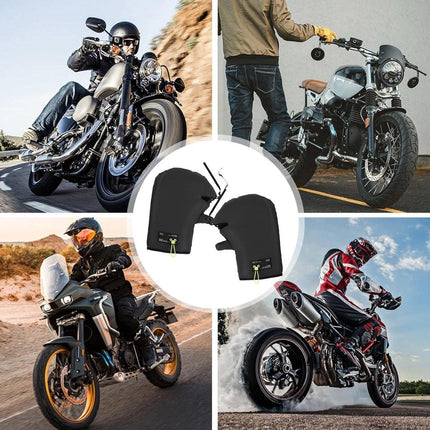 Cycling Gloves - Extra Padded Cycling Gloves - Warm Gloves - Cycling Gloves - Scooter Gloves - Hand Warmers - Cycling Accessories - With Reflective Strips - Winter - Windproof - Waterproof （Black）.