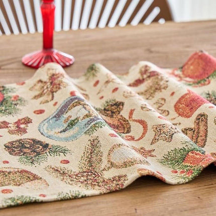 Table Runner - Christmas Table Runner - Home Decoration - Christmas Decoration - Christmas Snowball Pattern Table Runner - Suitable for dining tables and cabinets - Can be used for Thanksgiving, parties, Christmas, weddings, banquets and New Year's decora.