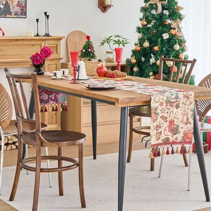 Table Runner - Christmas Table Runner - Home Decoration - Christmas Decoration - Christmas Snowball Pattern Table Runner - Suitable for dining tables and cabinets - Can be used for Thanksgiving, parties, Christmas, weddings, banquets and New Year's decora.