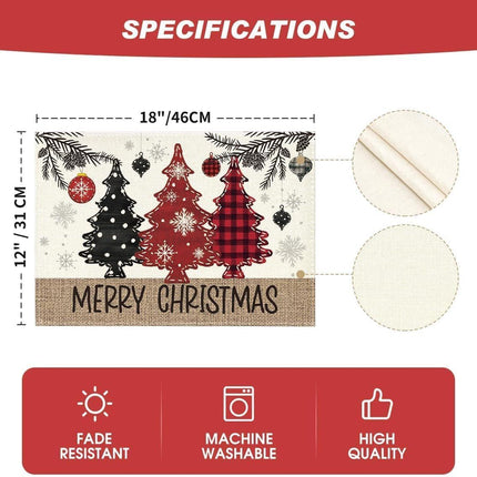Placemats - Set of 4 - Christmas placemats - Table mats - Coasters - Christmas decorative placemats - 46x31cm - Suitable for party decorations, kitchens and dining rooms.