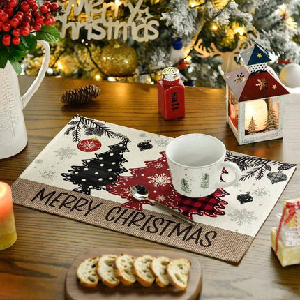 Placemats - Set of 4 - Christmas placemats - Table mats - Coasters - Christmas decorative placemats - 46x31cm - Suitable for party decorations, kitchens and dining rooms.