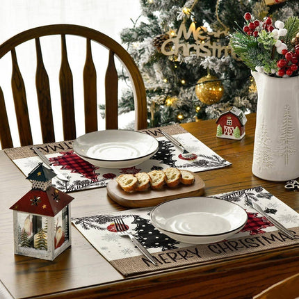 Placemats - Set of 4 - Christmas placemats - Table mats - Coasters - Christmas decorative placemats - 46x31cm - Suitable for party decorations, kitchens and dining rooms.