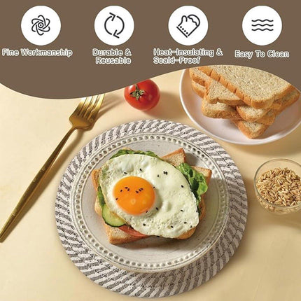 Placemats - Set of 4 - 20cm Placemats - Round Placemats - Heat Resistant Coasters - Washable - Suitable for kitchen tables and family dining rooms.