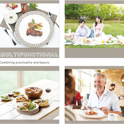 Placemats - Set of 4 - 20cm Placemats - Round Placemats - Heat Resistant Coasters - Washable - Suitable for kitchen tables and family dining rooms.