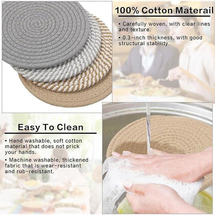 Placemats - Set of 4 - 20cm Placemats - Round Placemats - Heat Resistant Coasters - Washable - Suitable for kitchen tables and family dining rooms.