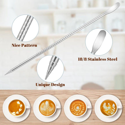 Milk Frothing Cup - 350ml Milk Frothing Cup - Clear Markings - Cappuccino Espresso Machine Accessory Made of Stainless Steel 304 - Suitable for Barista Coffee Shops - With Latte Art Pen - Silver.