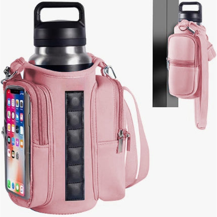 Magnetic Sports Bag with Adjustable Shoulder Strap - Includes Water Bottle Holder and Pocket - for Sports, Workouts, Travel & Work（Pink）.