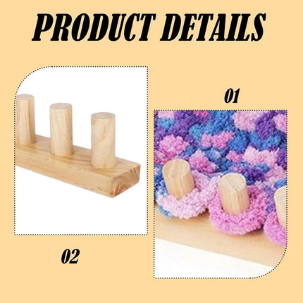 Knitting Machine for Thick Yarn - 2 Pieces - Reusable - Suitable for Making Your Own Blankets - Portable Knitting Frame for Blankets - Crafts - Beginner-Friendly - Wooden Hand Knitting Tool Set.