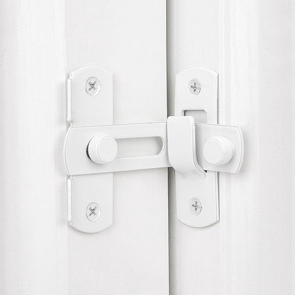 4-piece package - Sliding bolt - Stainless steel bolt - Safety lock (white).