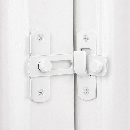 4-piece package - Sliding bolt - Stainless steel bolt - Safety lock (white).