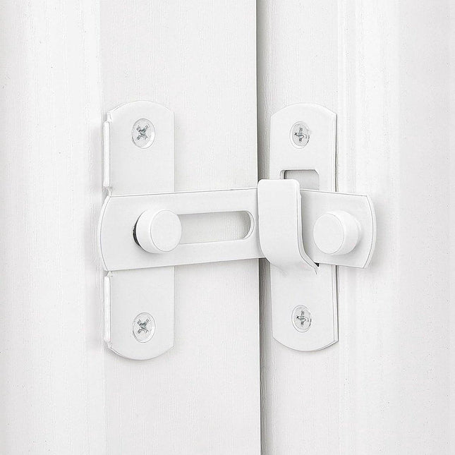4-piece package - Sliding bolt - Stainless steel bolt - Safety lock (white).
