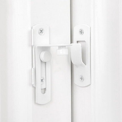 4-piece package - Sliding bolt - Stainless steel bolt - Safety lock (white).