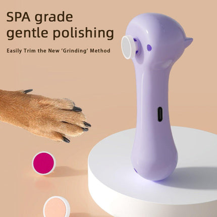 Electric Pet Nail File - Quiet & Safe Nail Trimmer for Dogs and Cats - Ergonomic Design - Safe Nail Filing - Compact and Easy to Use.