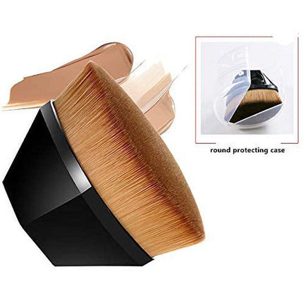 Foundation Brush - 2-Pack Multifunctional Face Brushes - Perfect for blending liquid cream or flawless foundation (black/pink).