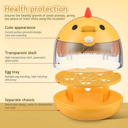 Incubator - Egg incubator | Incubator with a capacity of 4 eggs - with automatic temperature and humidity control - suitable for hatching eggs of chickens, ducks, geese, quails, parrots and other poultry.