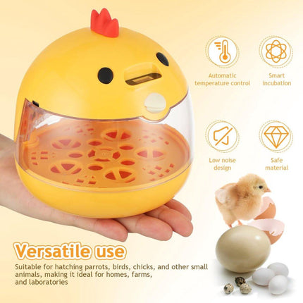 Incubator - Egg incubator | Incubator with a capacity of 4 eggs - with automatic temperature and humidity control - suitable for hatching eggs of chickens, ducks, geese, quails, parrots and other poultry.