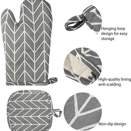 Set of 6 - Oven Mitts and Heat Resistant Mat - Microwave Gloves and Heat Resistant Oven Mat - Cooking Specific.