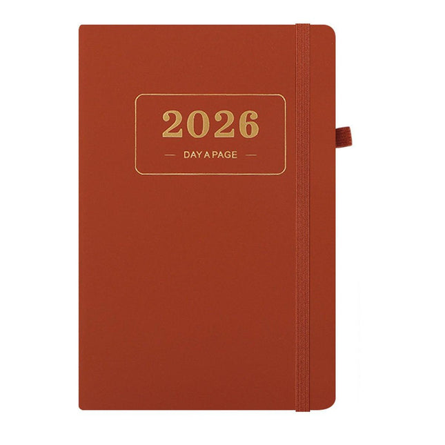 2026 Daily Planner – 2026 Adult Agenda – 1 Day on 1 Page – 365 Day Planner & Notebook – 14.0*20.8cm – Brown.