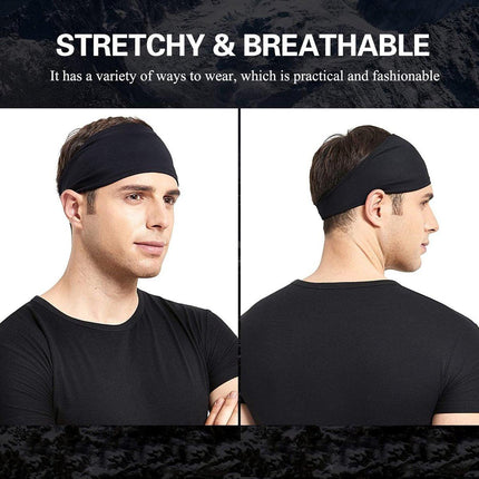 5-Pack Running Headbands for Men - Sports Headbands for Men, Sweat-Wicking - Suitable for Running, Cycling, Basketball, Yoga and Fitness Training - Elastic Unisex Headbands.