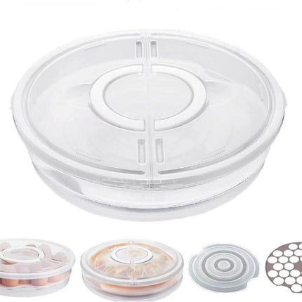 Versatile Storage Box - with Lid and Handle - Egg Carton - Holds 30 Cake Eggs - 12/3.5 Inches - Perfect for Cheesecake, Corn Pie, Fruit - White and Clear (One).