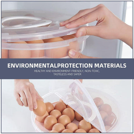 Versatile Storage Box - with Lid and Handle - Egg Carton - Holds 30 Cake Eggs - 12/3.5 Inches - Perfect for Cheesecake, Corn Pie, Fruit - White and Clear (One).