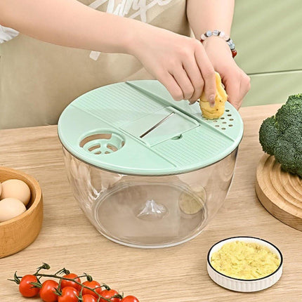 2-in-1 Double Decker Vegetable Dryer - Fruit Salad Drainer - Six Replaceable Blades - Salad Dryer - Double Decker Basket Kitchen Appliance - Double Decker Vegetable and Fruit Washer.