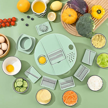 2-in-1 Double Decker Vegetable Dryer - Fruit Salad Drainer - Six Replaceable Blades - Salad Dryer - Double Decker Basket Kitchen Appliance - Double Decker Vegetable and Fruit Washer.