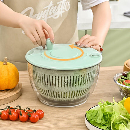 2-in-1 Double Decker Vegetable Dryer - Fruit Salad Drainer - Six Replaceable Blades - Salad Dryer - Double Decker Basket Kitchen Appliance - Double Decker Vegetable and Fruit Washer.