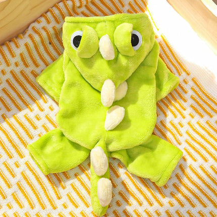 Warm Pet Clothing - Cute Dinosaur Dog Suit - Warm Fleece Pet Clothes for Small Dogs - Green (Size M).