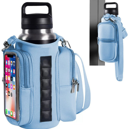 Magnetic Sports Bag with Adjustable Shoulder Strap - Includes Water Bottle Holder and Pocket - for Sports, Workouts, Travel & Work（Blue）.